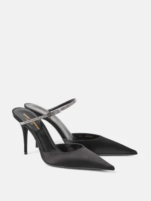 Barbara 90 embellished satin mules