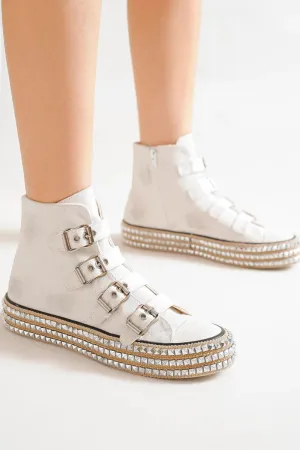 Beast Fashion Studded Platform Sneakers
