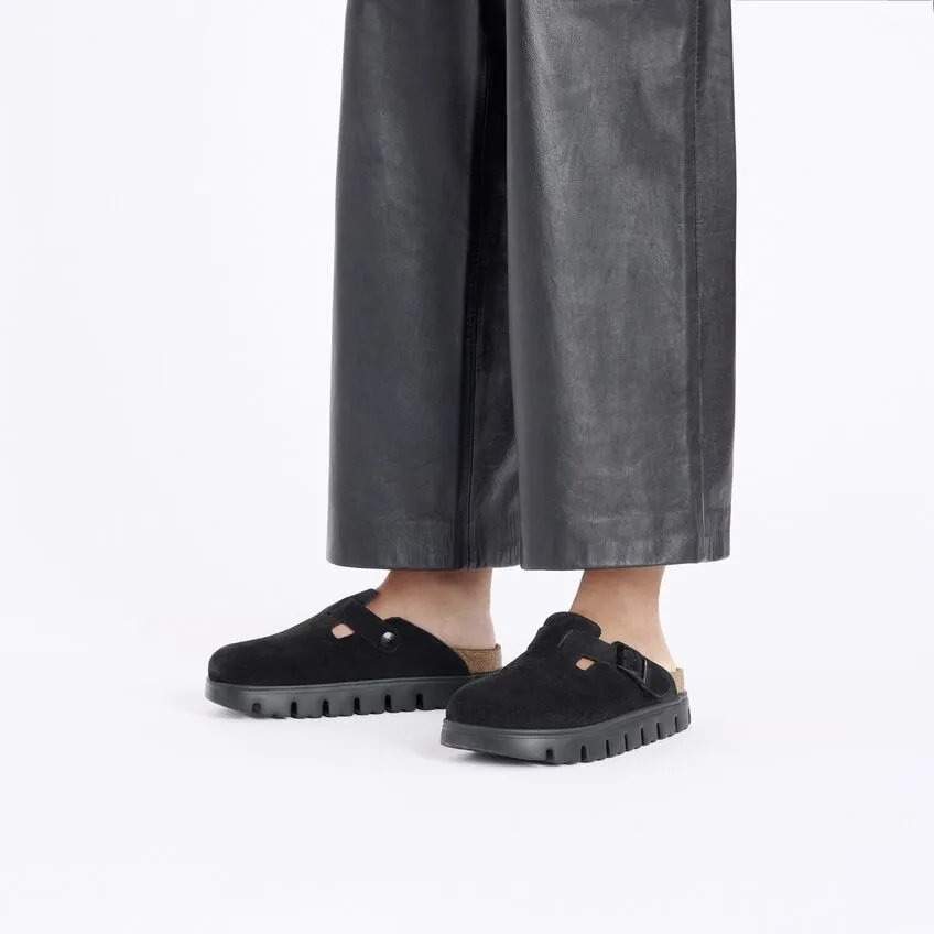 Birkenstock Boston Chunky - Black Suede