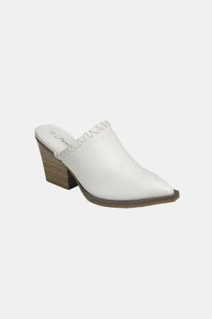 Blue Zone Planet |  Forever Link Pointy Toe Slip On Chunky Mules