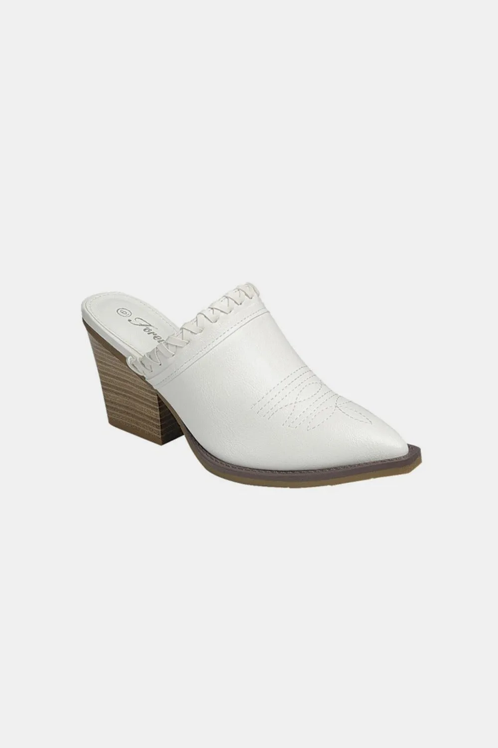 Blue Zone Planet |  Forever Link Pointy Toe Slip On Chunky Mules