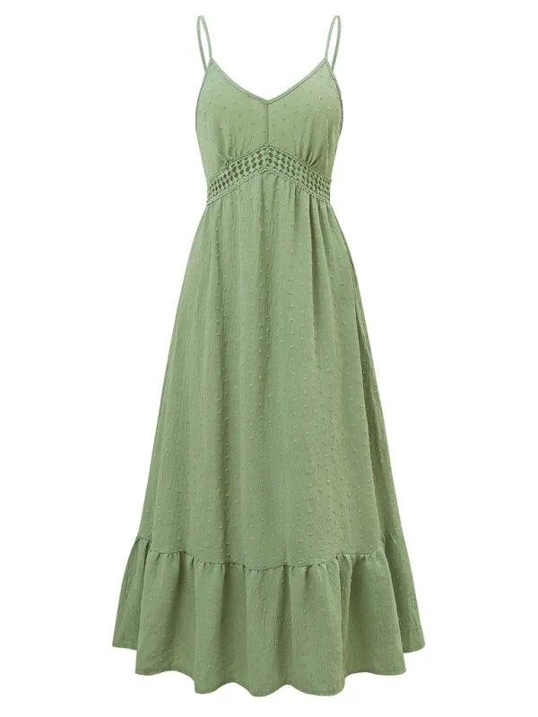 Chic V-neck Sleeveless Summer Suspender Dress for Women