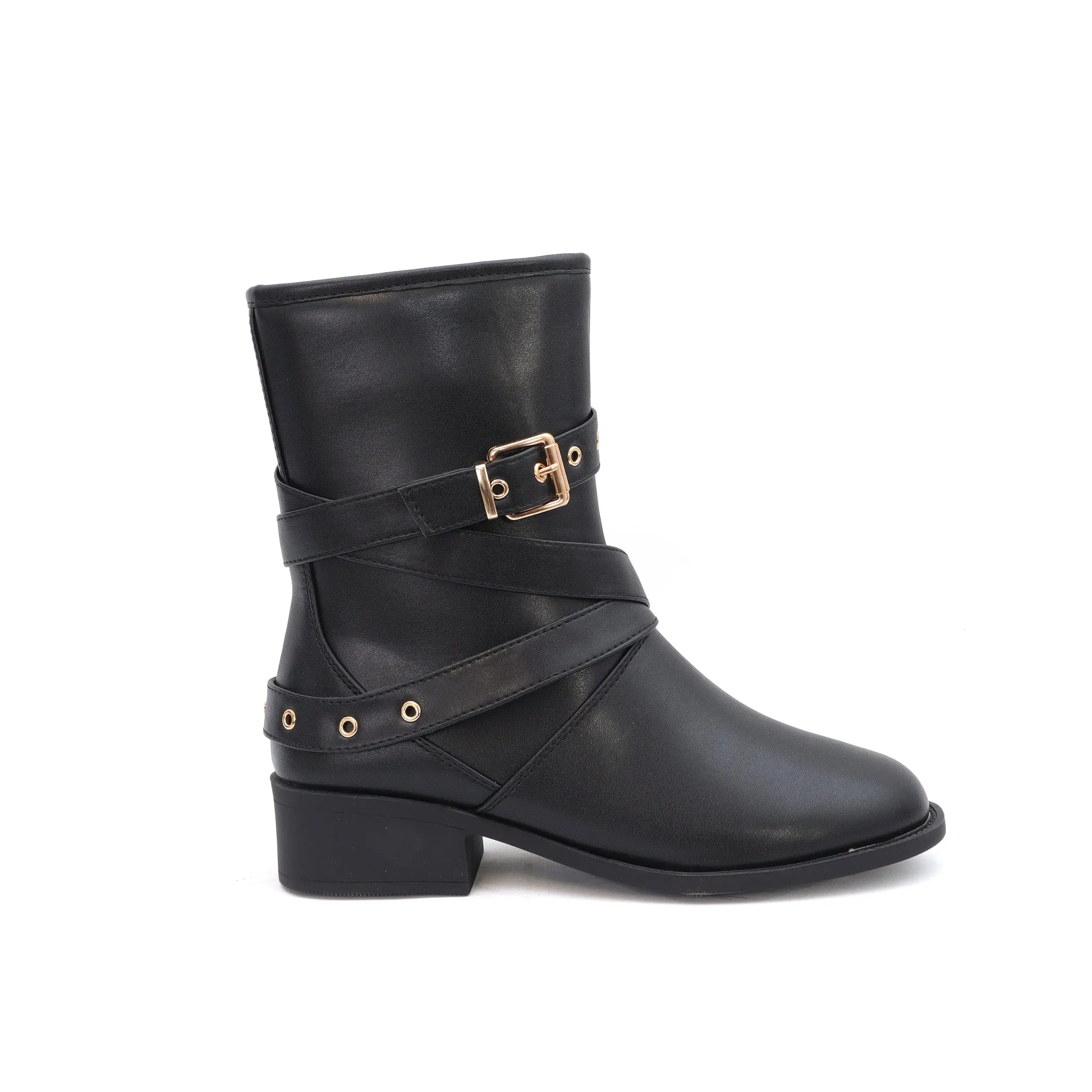 DARCY-12 Women's Strap With Buckle Riding Boot