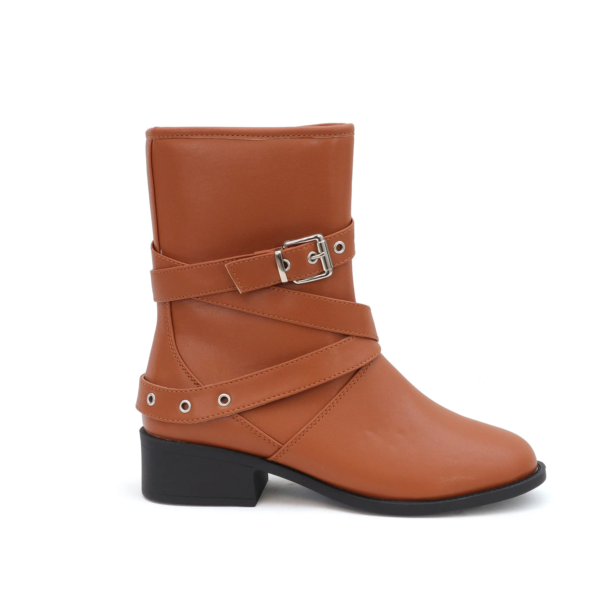 DARCY-12 Women's Strap With Buckle Riding Boot
