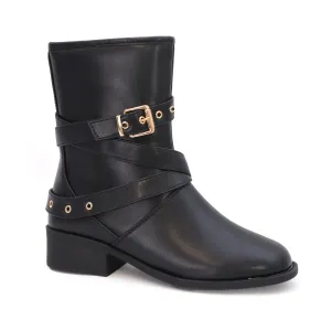 DARCY-12 Women's Strap With Buckle Riding Boot