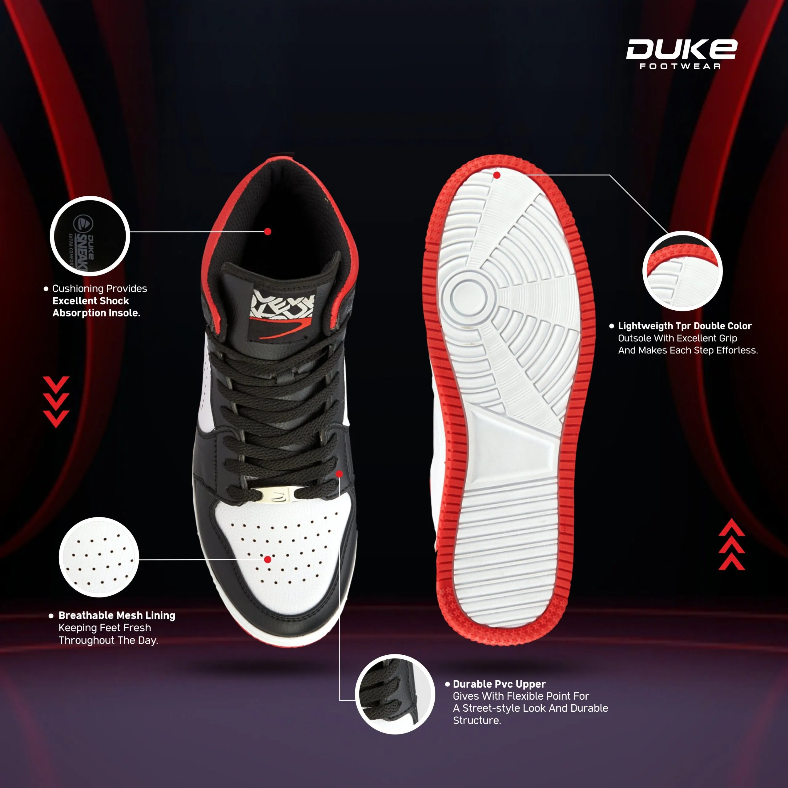 Duke Men Urban High-Top Sneakers (FWOL2545)
