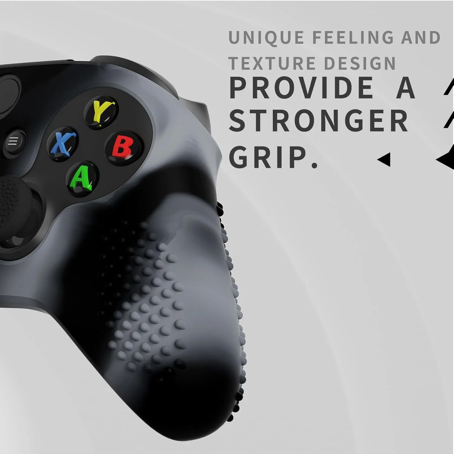 eXtremeRate PlayVital 3D Studded Edition Anti-Slip Silicone Cover Skin for Xbox Series X/S Controller, Rubber Case Protector for Xbox Core Wireless Controller with Thumb Grips - New Hope Gray & Black