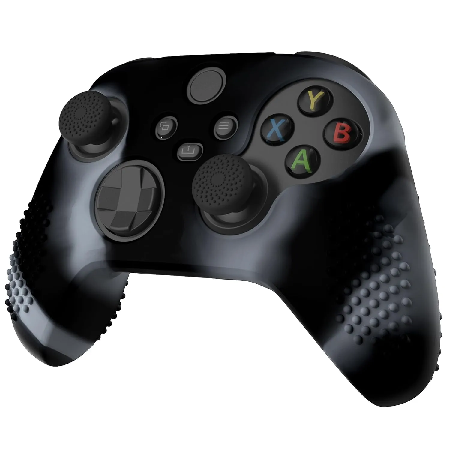 eXtremeRate PlayVital 3D Studded Edition Anti-Slip Silicone Cover Skin for Xbox Series X/S Controller, Rubber Case Protector for Xbox Core Wireless Controller with Thumb Grips - New Hope Gray & Black