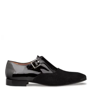 Glass Suede/Patent Formal Monk Strap