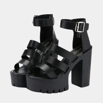 Joskaa 2024 New Chunky Sandals Ankle Strap