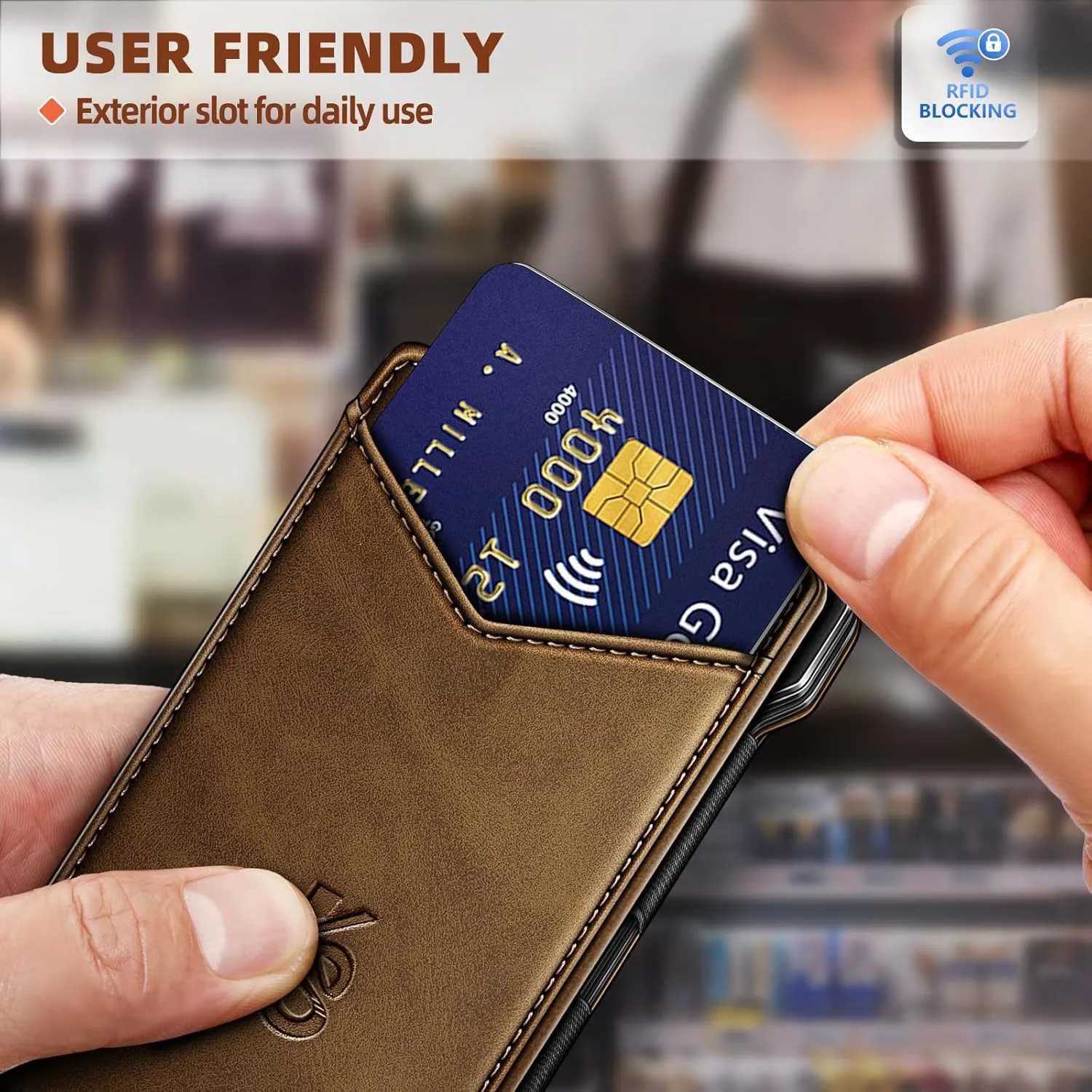 KEMISANT Men Wallet- Slim Wallet Money Clip For Gift Men in Front Pocket 12Cards-Metal Case with Magnetic Flip