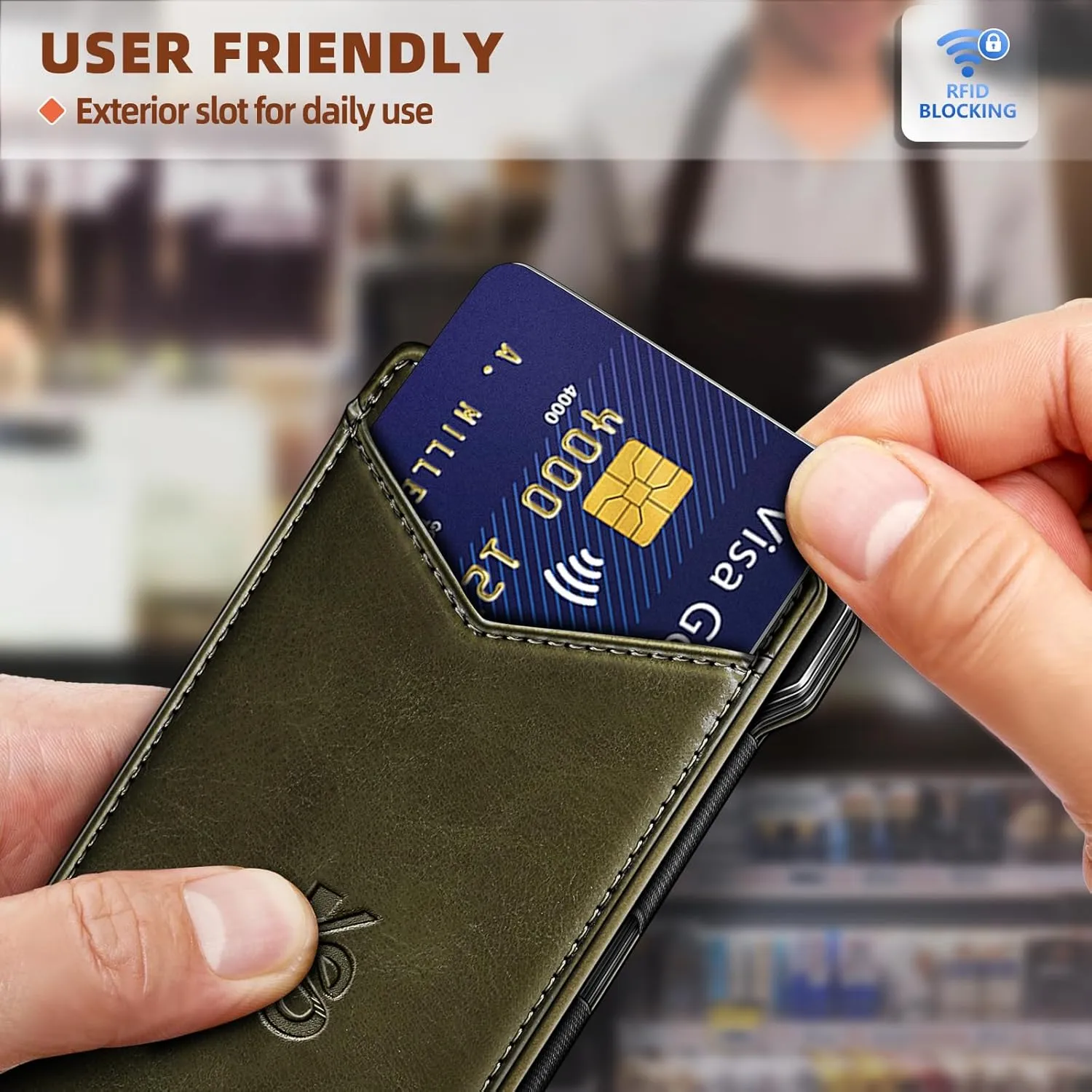 KEMISANT Men Wallet- Slim Wallet Money Clip For Gift Men in Front Pocket 12Cards-Metal Case with Magnetic Flip