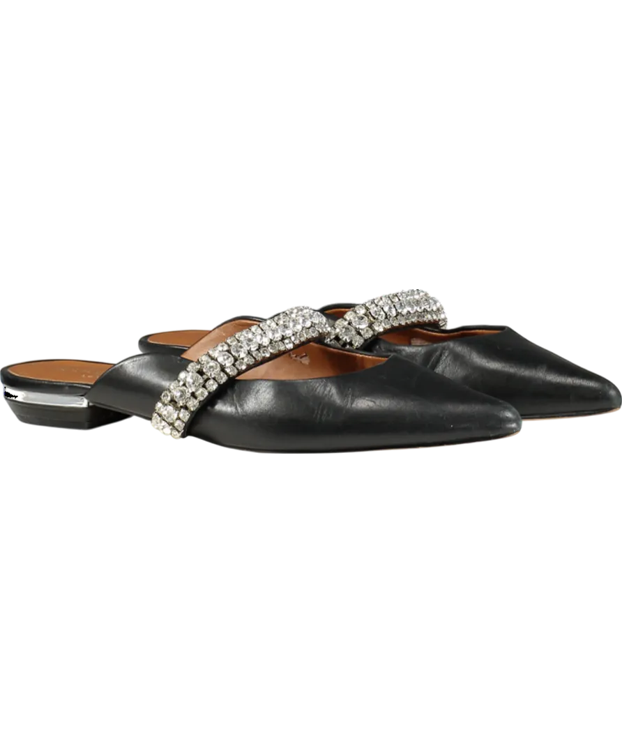 Kurt Geiger Black Princely Leather Flat Mules UK 7 EU 40 👠