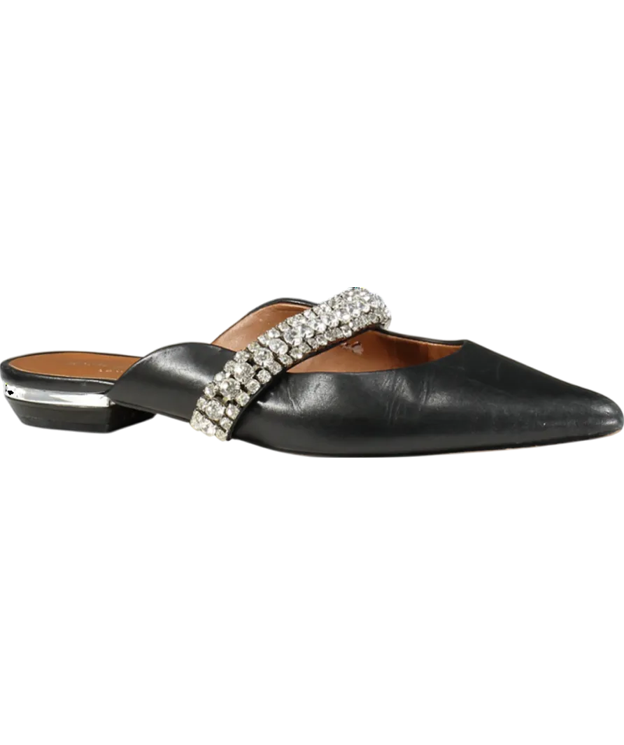 Kurt Geiger Black Princely Leather Flat Mules UK 7 EU 40 👠
