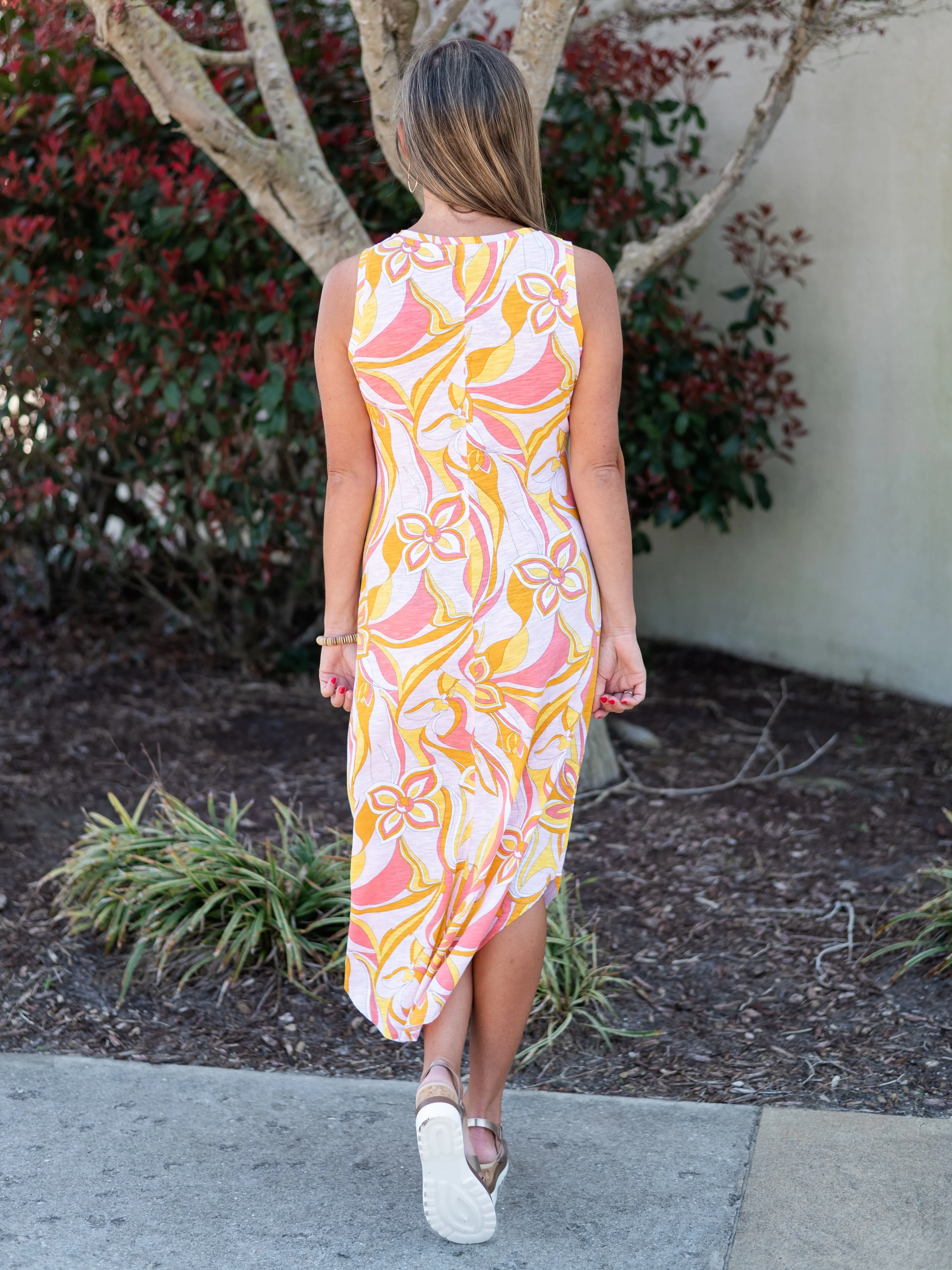 Long Printed Sleeveless Dress by Charlie B