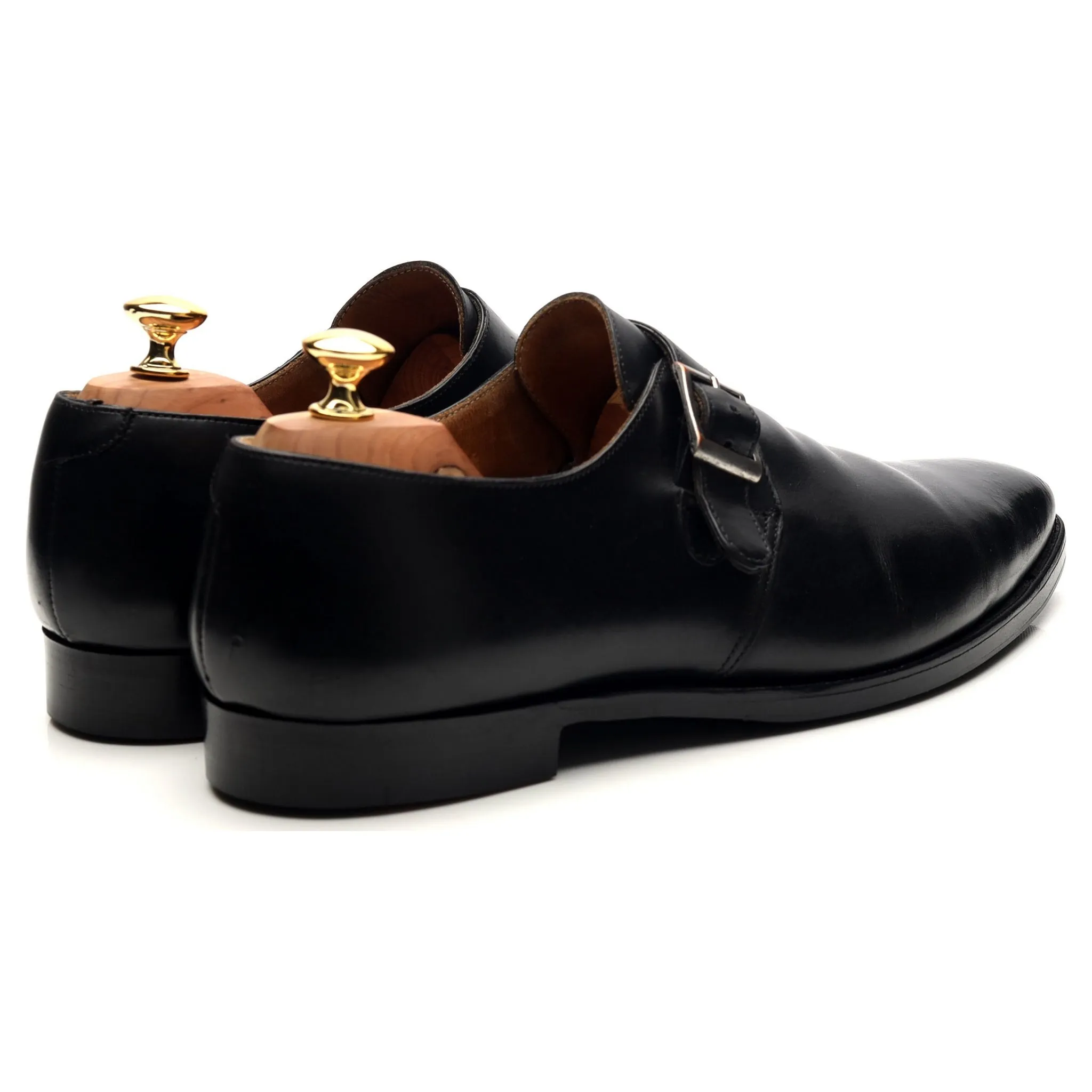 'Monkton' Black Leather Monk Strap UK 9.5 E