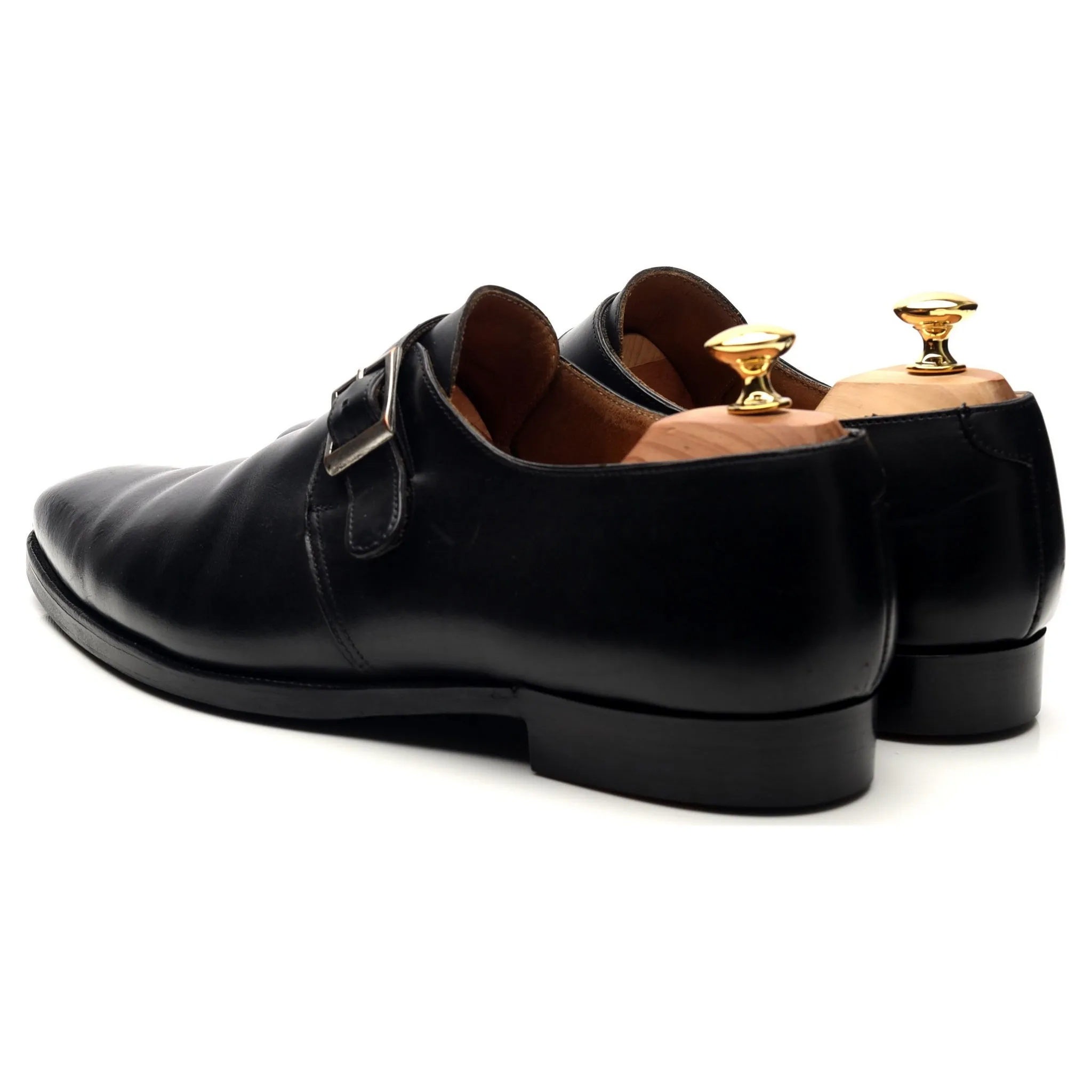 'Monkton' Black Leather Monk Strap UK 9.5 E