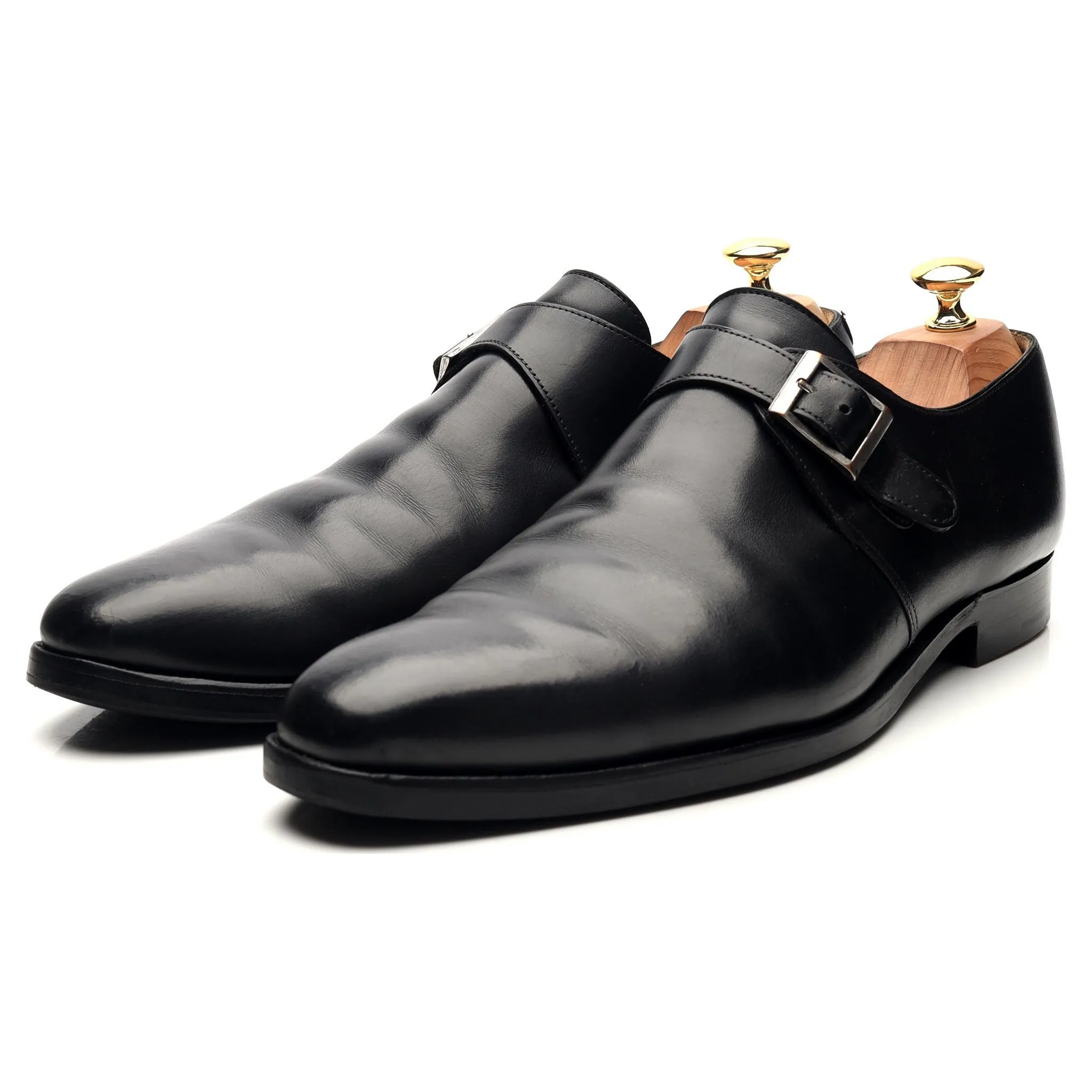 'Monkton' Black Leather Monk Strap UK 9.5 E