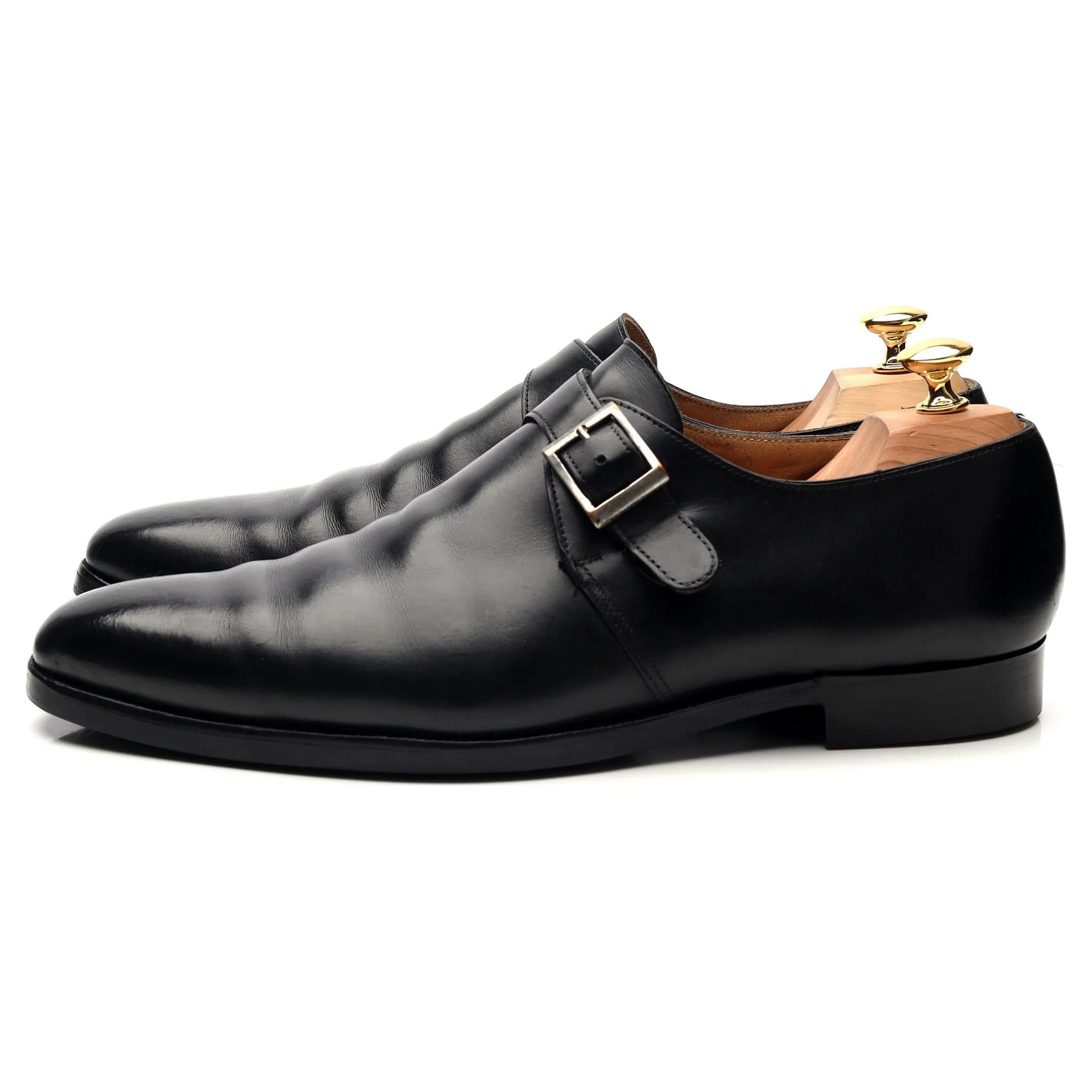 'Monkton' Black Leather Monk Strap UK 9.5 E
