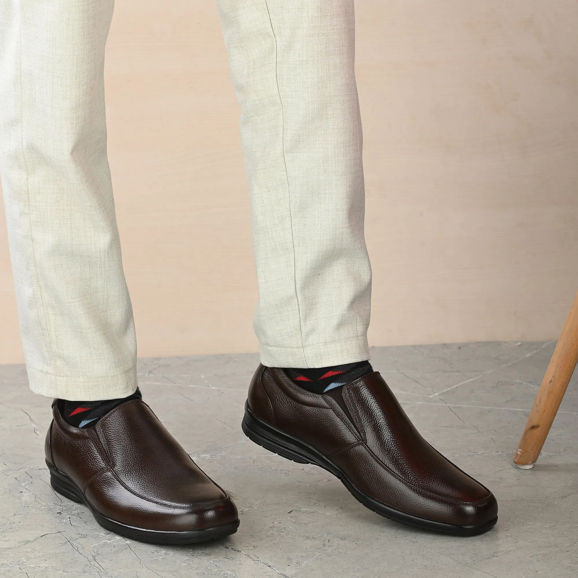 Sharp Full Grain Leather Slip Ons