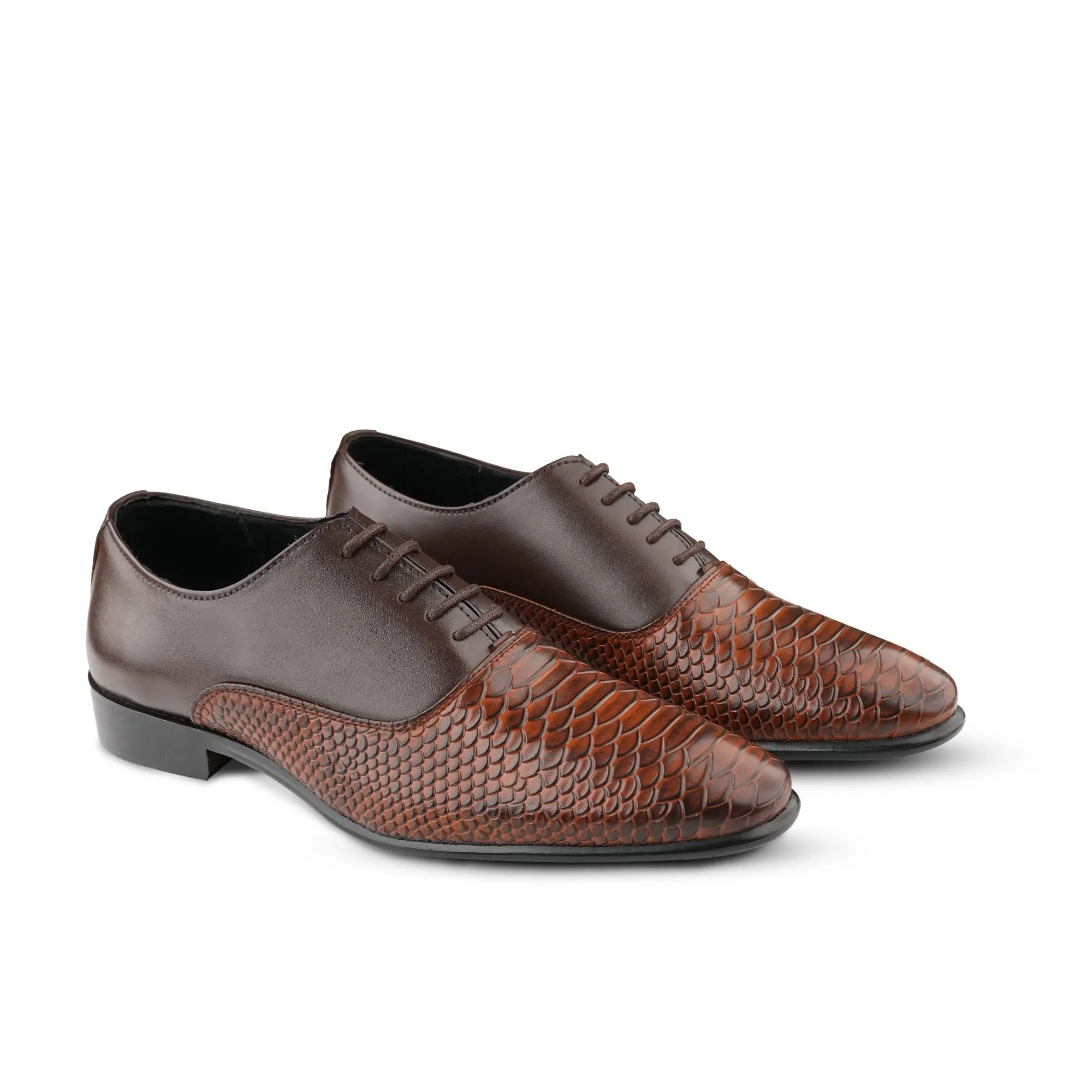 Snakeskin-Inspired Derby Shoes