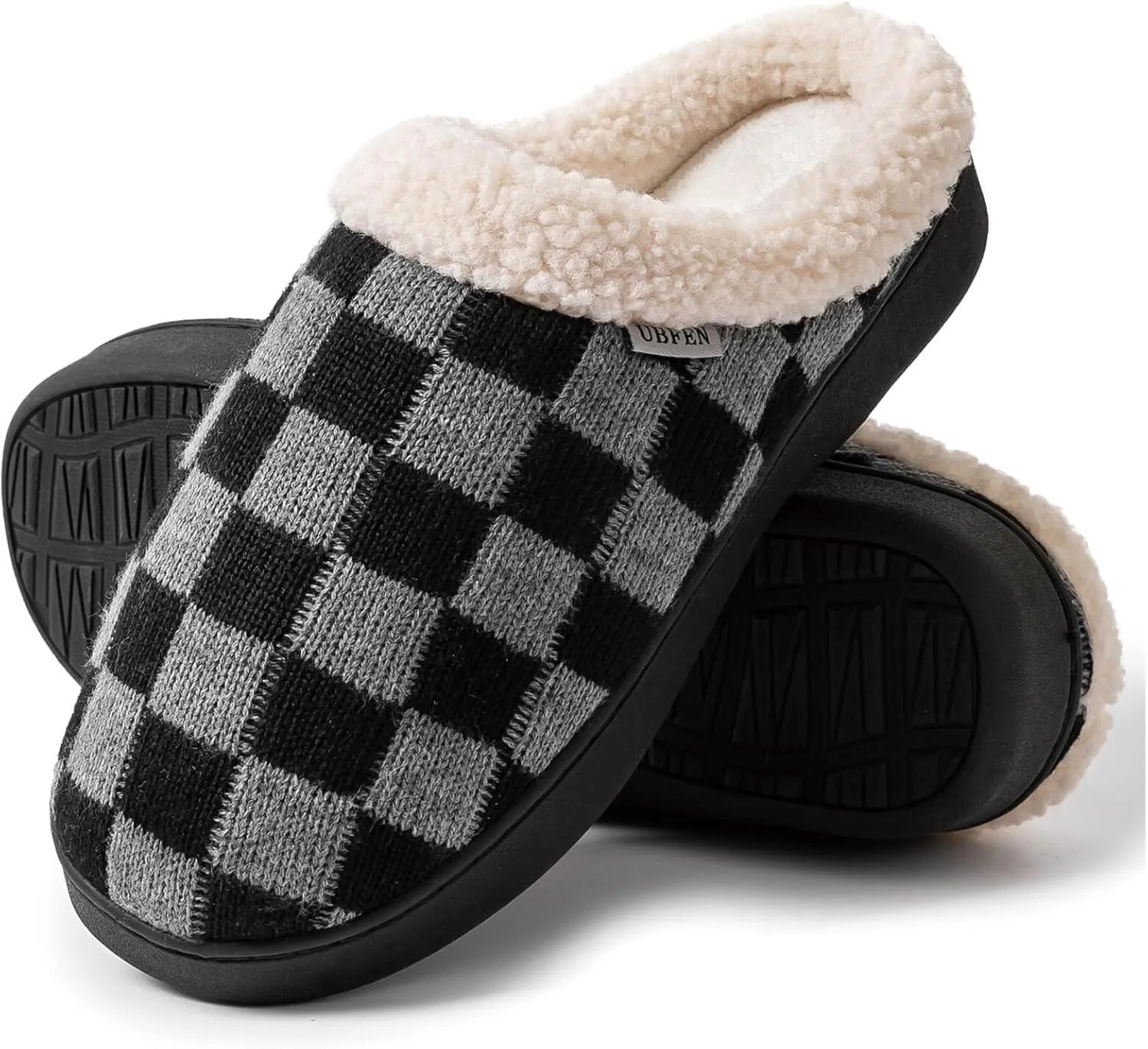 UBFEN Mens Slippers for Indoor Bedroom Memory Foam House Shoes Lightweight Slip On Outdoor Slipper